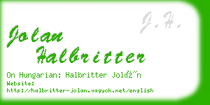jolan halbritter business card